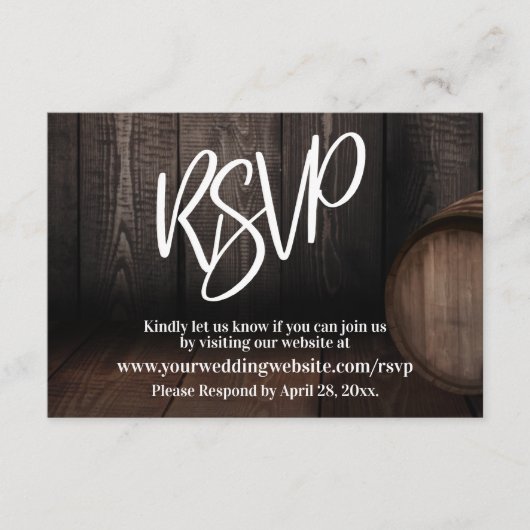 Casual handschrift Typografie Houden Barrel Informatiekaartje (Voorkant)