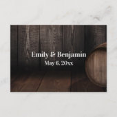 Casual handschrift Typografie Wooden Barrel RSVP Informatiekaartje (Achterkant)