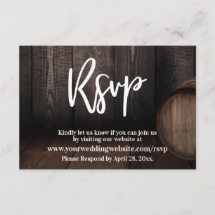 Casual handschrift Typografie Wooden Barrel RSVP Informatiekaartje