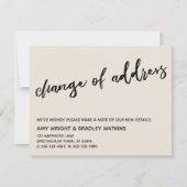 Casual Handschrift Verandering van Adres Cream Kaa Notitiekaartje (Voorkant)