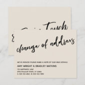 Casual Handschrift Verandering van Adres Cream Kaa Notitiekaartje (Voorkant / Achterkant)