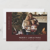 Casual handschrift Vrolijk kerstnieuwjaarsfoto Feestdagenkaart (Voorkant)