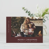 Casual handschrift Vrolijk kerstnieuwjaarsfoto Feestdagenkaart (Staand voorkant)