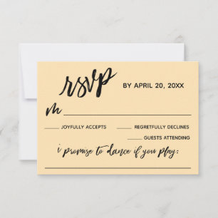 Casual Handschrift w / Song Aanvraag Bleke Perzik RSVP Kaartje