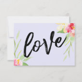 Casual handschrift Waterverf Flowers Lavender RSVP Kaartje (Achterkant)
