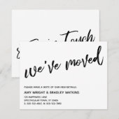 Casual handschrift We hebben de Kaart van de aanko Notitiekaartje (Voorkant / Achterkant)