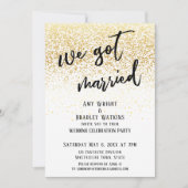 Casual handschrift We hebben gehuwde Gold Confetti Kaart (Voorkant)