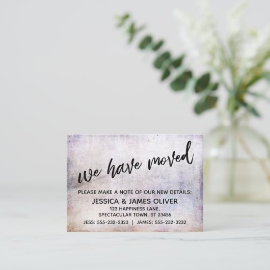 Casual handschrift We hebben  Grunge Kaart verplaa Visitekaartje (Staand voorkant)