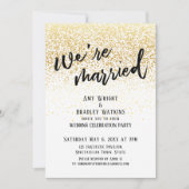 Casual handschrift We zijn getrouwd Gold Confetti Kaart (Voorkant)