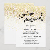 Casual handschrift We zijn getrouwd Gold Confetti Kaart (Voorkant / Achterkant)