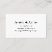 Casual handschrift, zwart en wit, cadeauregister informatiekaartje (Achterkant)