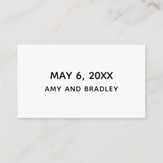 Casual handschrift zwart wit bruiloft website informatiekaartje (Achterkant)