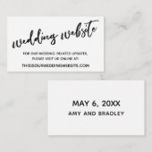 Casual handschrift zwart wit bruiloft website informatiekaartje (Voorkant / Achterkant)