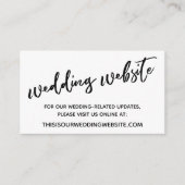 Casual handschrift zwart wit bruiloft website informatiekaartje (Voorkant)