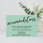 Casual handschriftenartikelen voor groene bruiloft informatiekaartje (Staand voorkant)