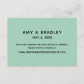 Casual handschriftenartikelen voor groene bruiloft informatiekaartje (Achterkant)