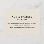 Casual handschriftenzend Cream Wedding-accommodati Informatiekaartje (Achterkant)