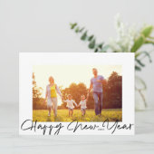 Casual Happy Nieuwjaarsfoto Feestdagenkaart (Staand voorkant)