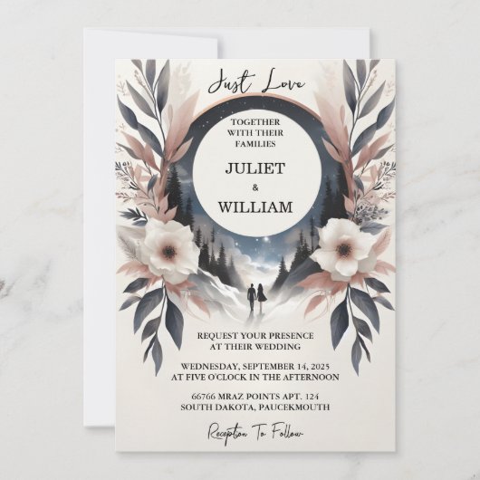 Casual hart niets Fancy gewoon liefde bruiloft Kaart (Voorkant)