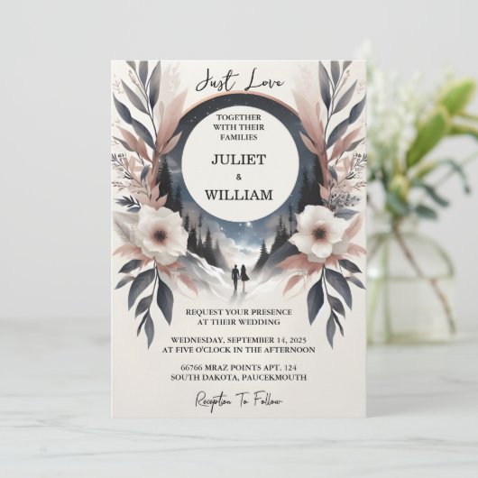 Casual hart niets Fancy gewoon liefde bruiloft Kaart (Staand voorkant)