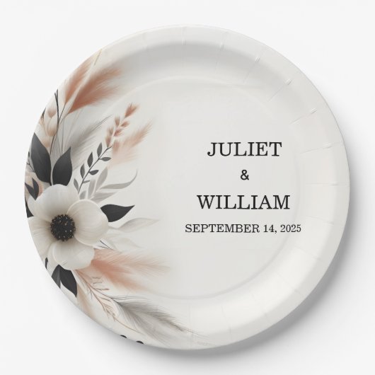 Casual hart niets Fancy gewoon liefde bruiloft Papieren Bordje (Voorkant)