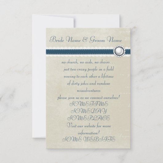 Casual huwelijk kaart (Voorkant)