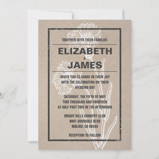  Casual huwelijksuitnodigingen Kaart (Voorkant)