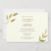 Casual ivoor en gouden bruiloft kaart (Voorkant)