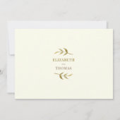 Casual ivoor en gouden bruiloft kaart (Achterkant)