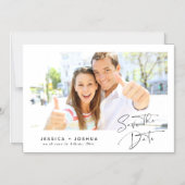 Casual kalligrafieminimalistische foto Opslaan Dat Magnetische Uitnodiging (Voorkant)