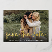 Casual kettingFolie | De foto bewaart de Datum Folie Uitnodiging (Voorkant)