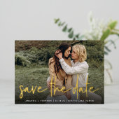 Casual kettingFolie | De foto bewaart de Datum Folie Uitnodiging (Staand Voorkant)
