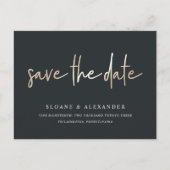 Casual kettinggoud | Modern Wedding Save the Date Aankondigingskaart (Voorkant)
