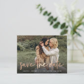 Casual kettingkoper | Foto Wedding Save the Date Aankondigingskaart (Staand voorkant)