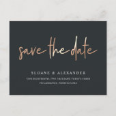 Casual kettingkoper | Modern sparen de Datum Aankondigingskaart (Voorkant)