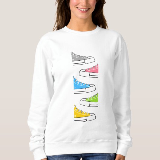 Casual kleurrijk Sneakers Sweatshirt voor dames (Voorkant)