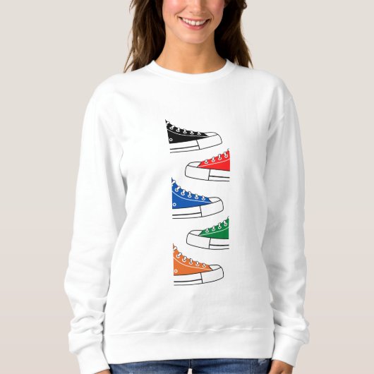 Casual kleurrijk Sneakers Sweatshirt voor dames (Voorkant)