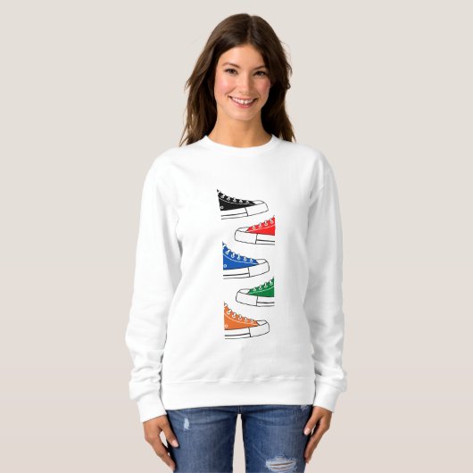 Casual kleurrijk Sneakers Sweatshirt voor dames (Voorkant volledig)