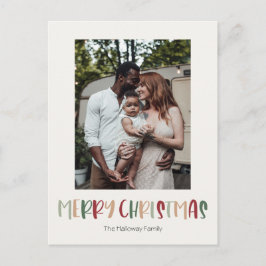 Casual kleurrijke kerstfeestelijke enkelvoudige fo feestdagenkaart