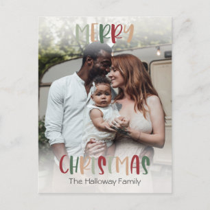 Casual kleurrijke kerstfeestfoto, volledig foto feestdagenkaart