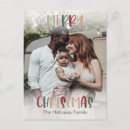 Casual kleurrijke kerstfeestfoto, volledig foto feestdagenkaart