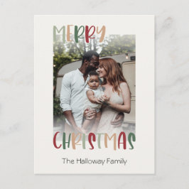 Casual, kleurrijke kerstfoto feestdagenkaart