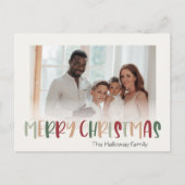 Casual, kleurrijke kerstfoto feestdagenkaart (Voorkant)
