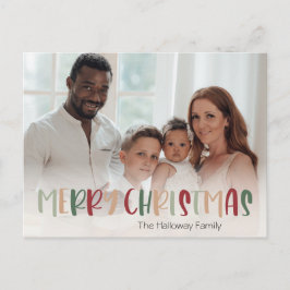 Casual kleurrijke kerstfoto, volledige foto feestdagenkaart