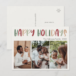 Casual kleurrijke Prettige feestdagen drie foto