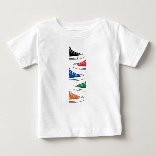 Casual kleurrijke Sneakers Baby T-Shirt (Voorkant)