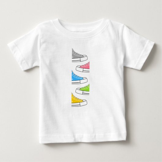 Casual kleurrijke Sneakers Baby T-Shirt (Voorkant)