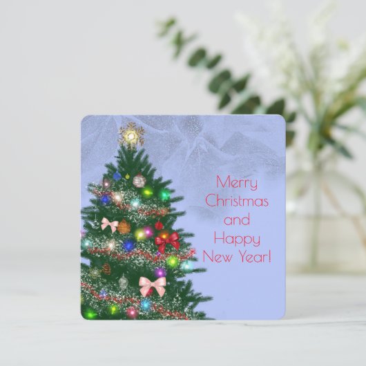 Casual kleurrijke versierde kerstboom (Staand voorkant)