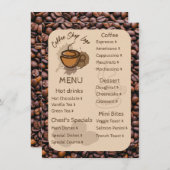 Casual koffiebonen Voeg je menukoffie toe Menu (Voorkant / Achterkant)