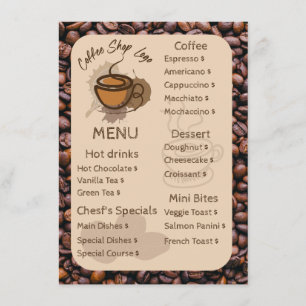 Casual koffiebonen Voeg je menukoffie toe Menu